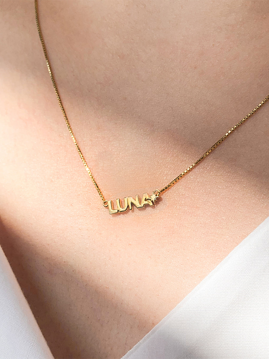 Nura Grace Nameplate Necklace