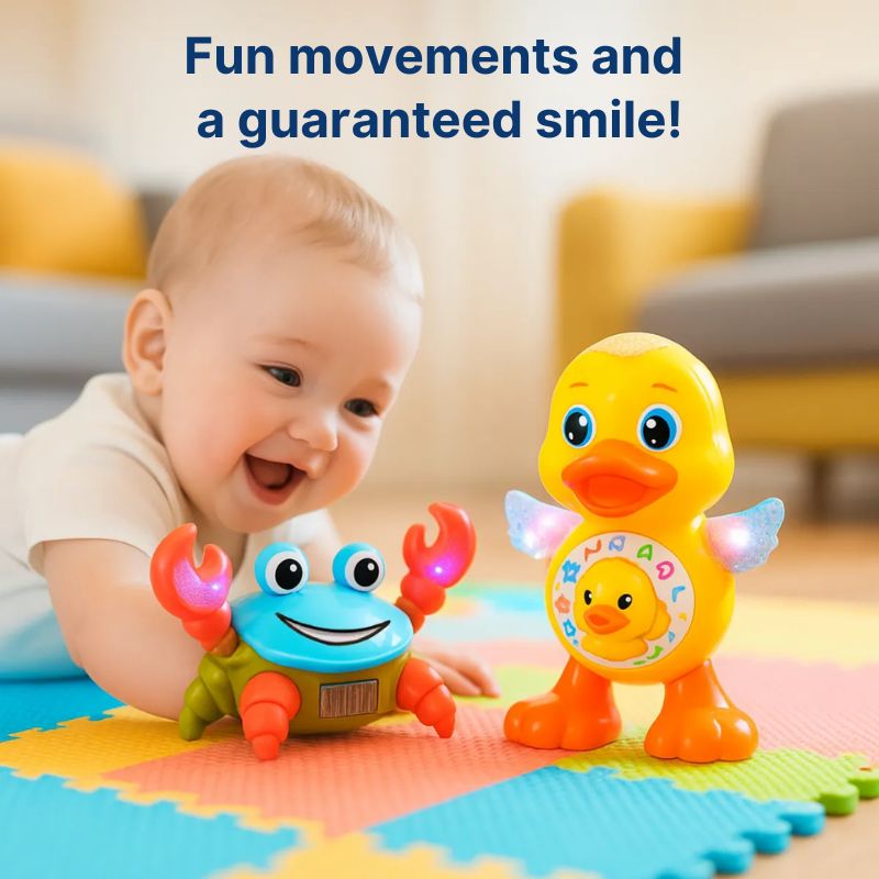 Dancing Crab & Friends Playset – Interactive Musical Toy with Lights for Creative Play (Ages 3–10)