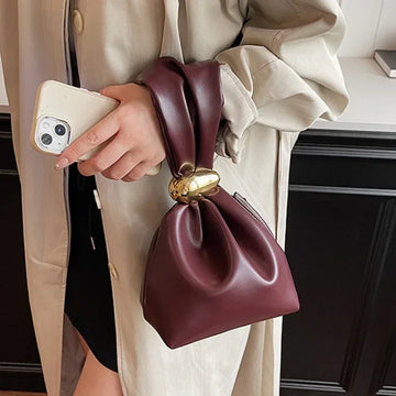 Loomora Luxe Pleated Leather Clutch