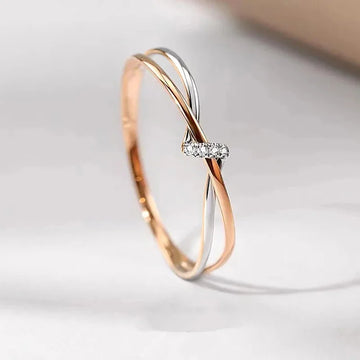 Elegant Two-Tone Infinity Ring