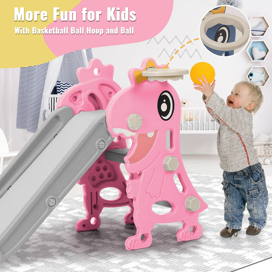 Loomora Dino Slide & Stairs Set