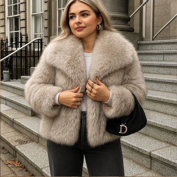 Chic Faux Fur Long Sleeve Jacket