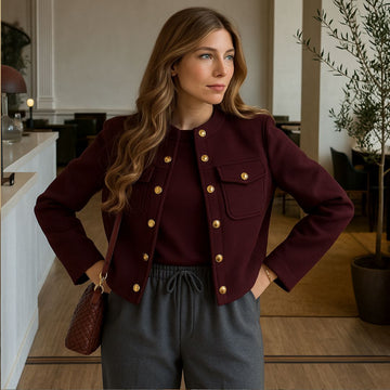 Loomora Chic Tweed Bomber Jacket