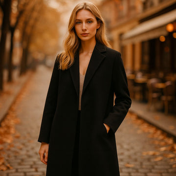 Loomora Vintage V-Neck Wool Trench Coat