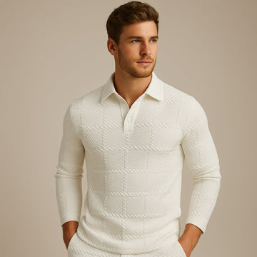 Loomora Men's Jacquard Golf Polo Shirt