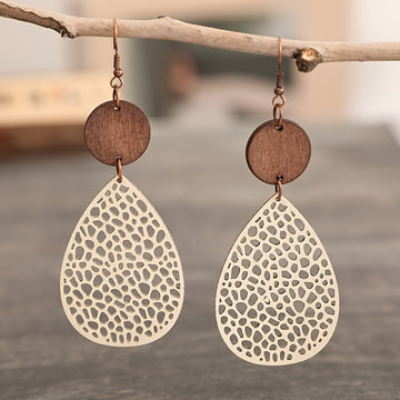 Openwork Drop Earrings – Bohemian Chic Style, Elegant Accessory for Daily Outfits