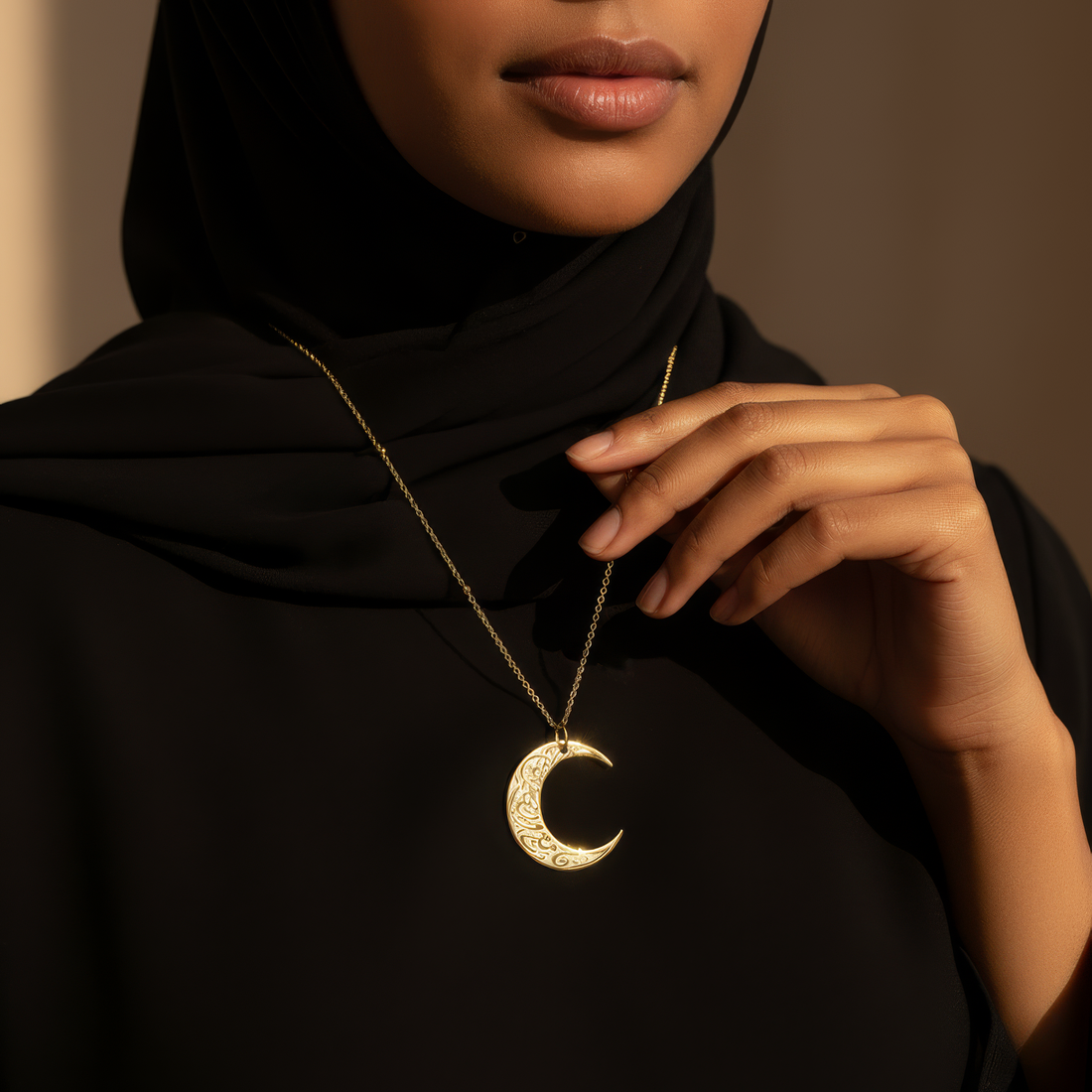 Amal Crescent Embrace Necklace