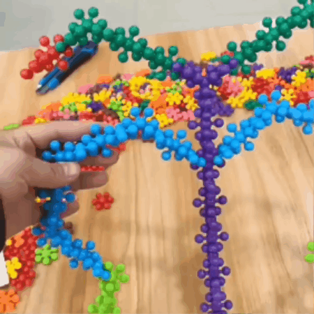 Montessori Snowflake Building Blocks – Educational Toy for Creative Play (Ages 3–10)