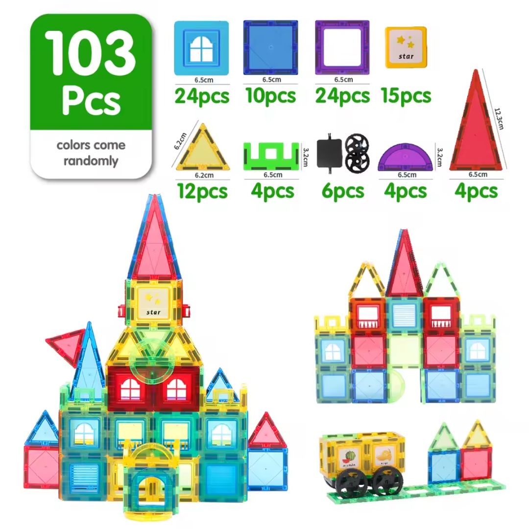Loomora Magnetic Building Tiles Set (103 Pcs)