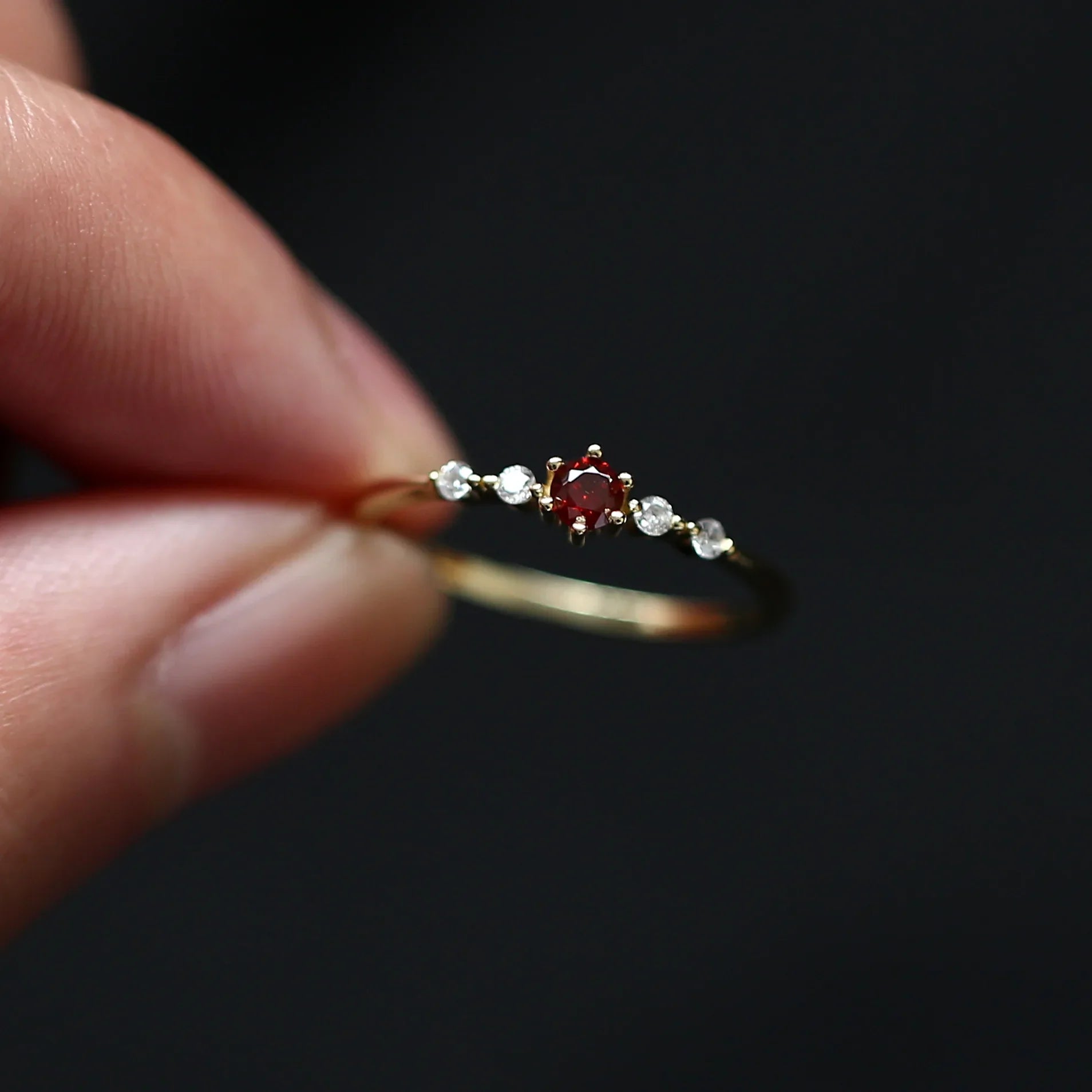 Bohemian Scarlet Arc Ring