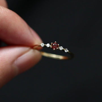 Bohemian Scarlet Arc Ring