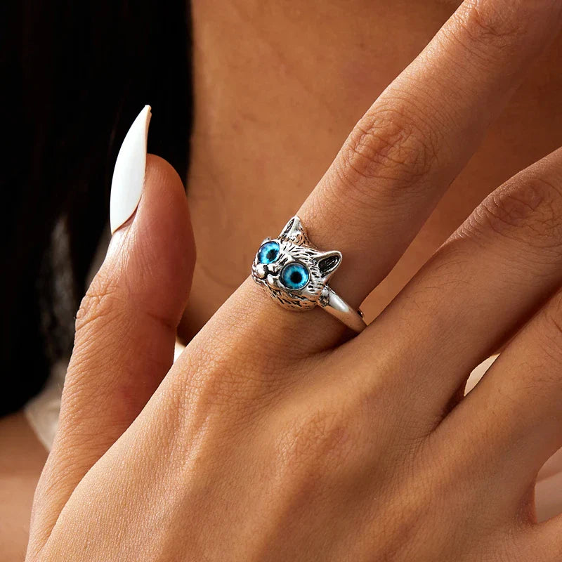 Silver Moon Star Ring