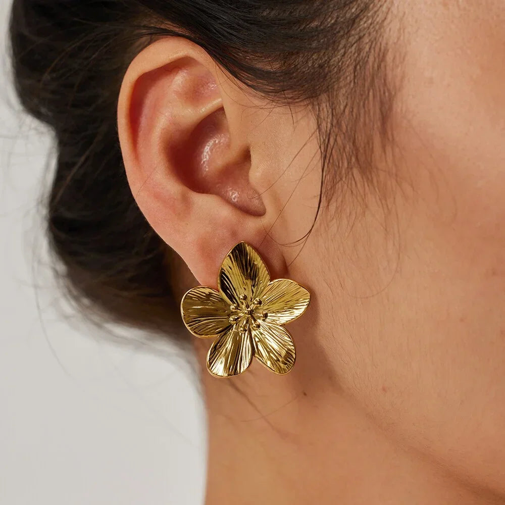 Gold Petal Earrings