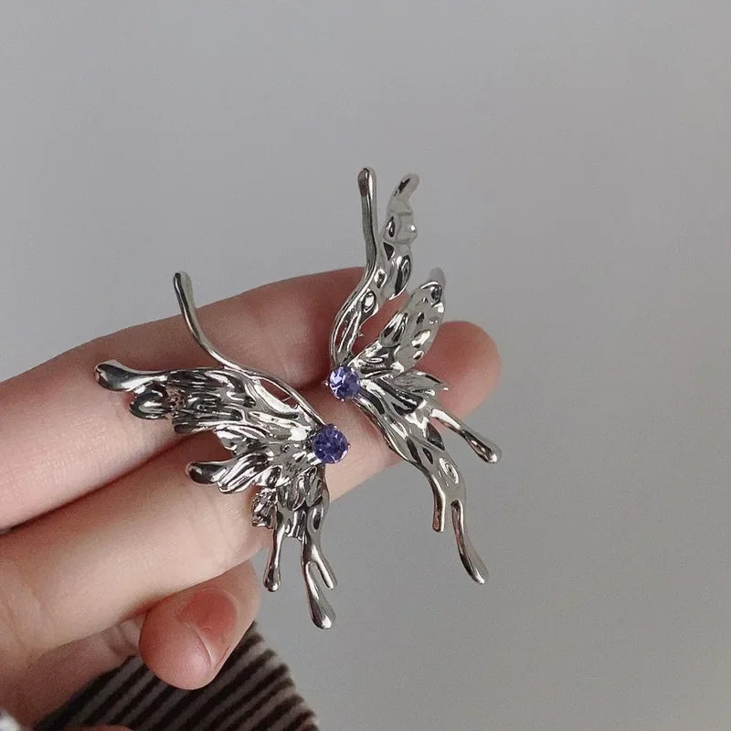 Marine Iris Butterfly Earrings