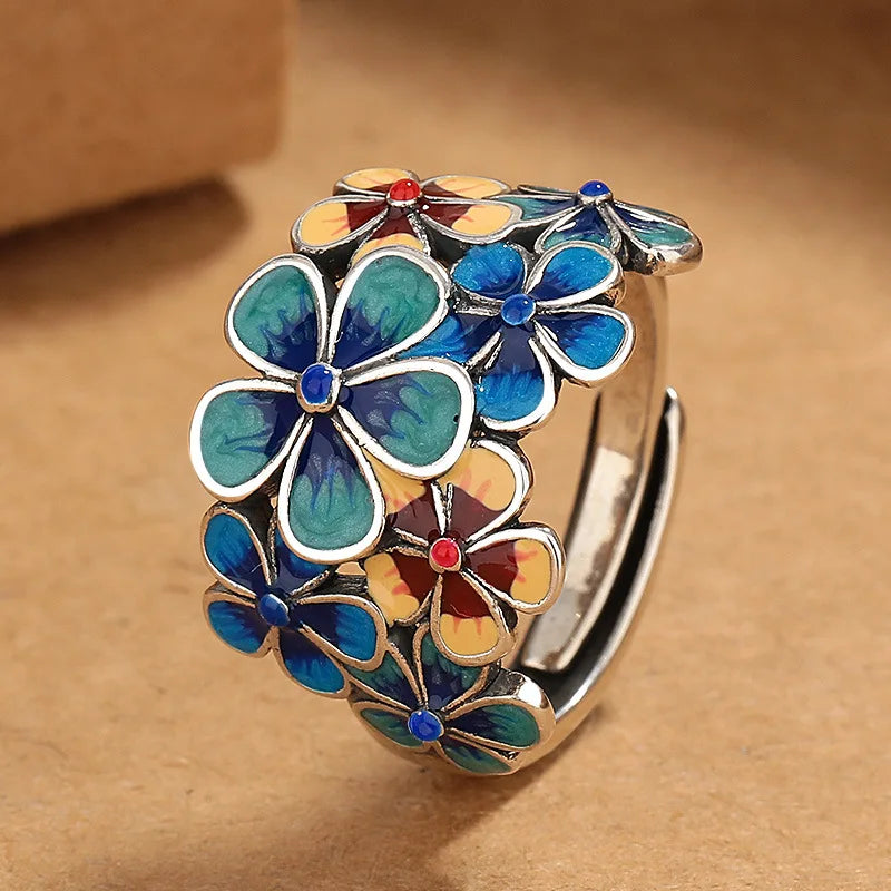 Wild Flower Silver Ring