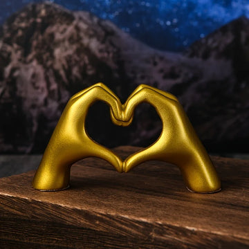 Heartfelt Gold Hand Gesture Sculpture