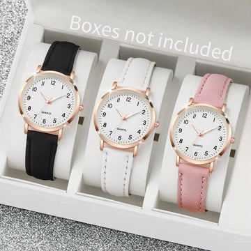 Loomora Chic Arabic Dial Leather Watch