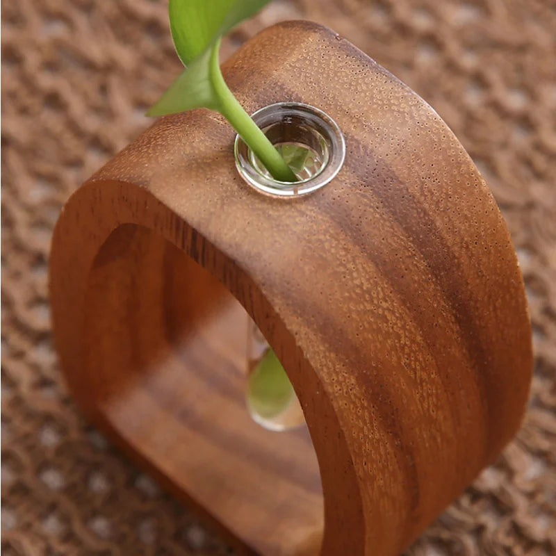 Rustic Wooden Floral Vase Set