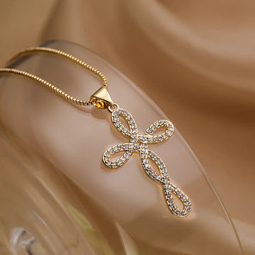 Valencia Pave Cross Necklace