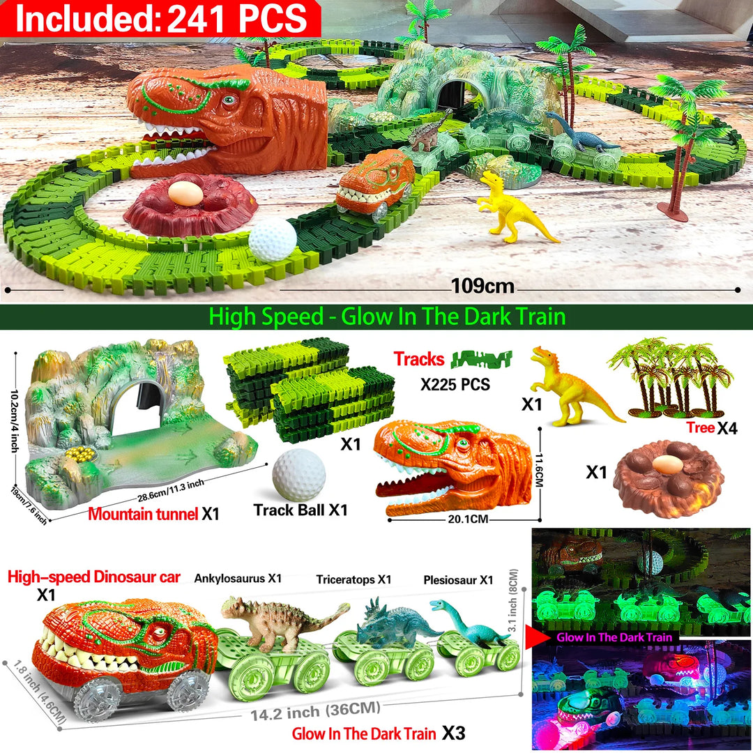 Loomora Dino Race Track Adventure - 241 Pieces