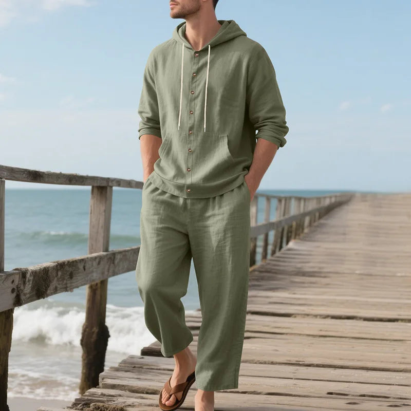[ Buy 1, Get 2] Loomora Men's Casual Linen Set