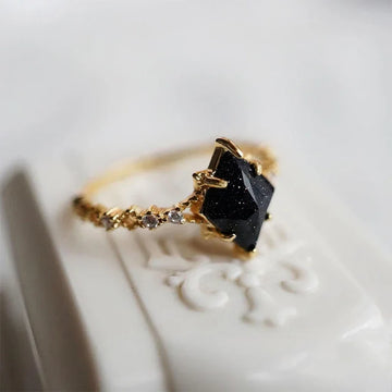 Bohemian Obsidian Night Ring