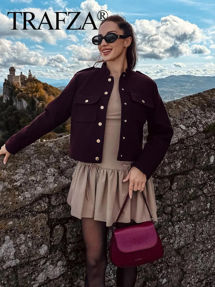 Loomora Chic Tweed Bomber Jacket