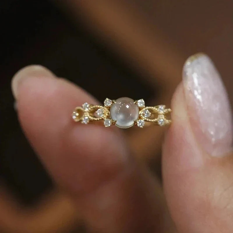 Sienna Moonstone Moon Ring