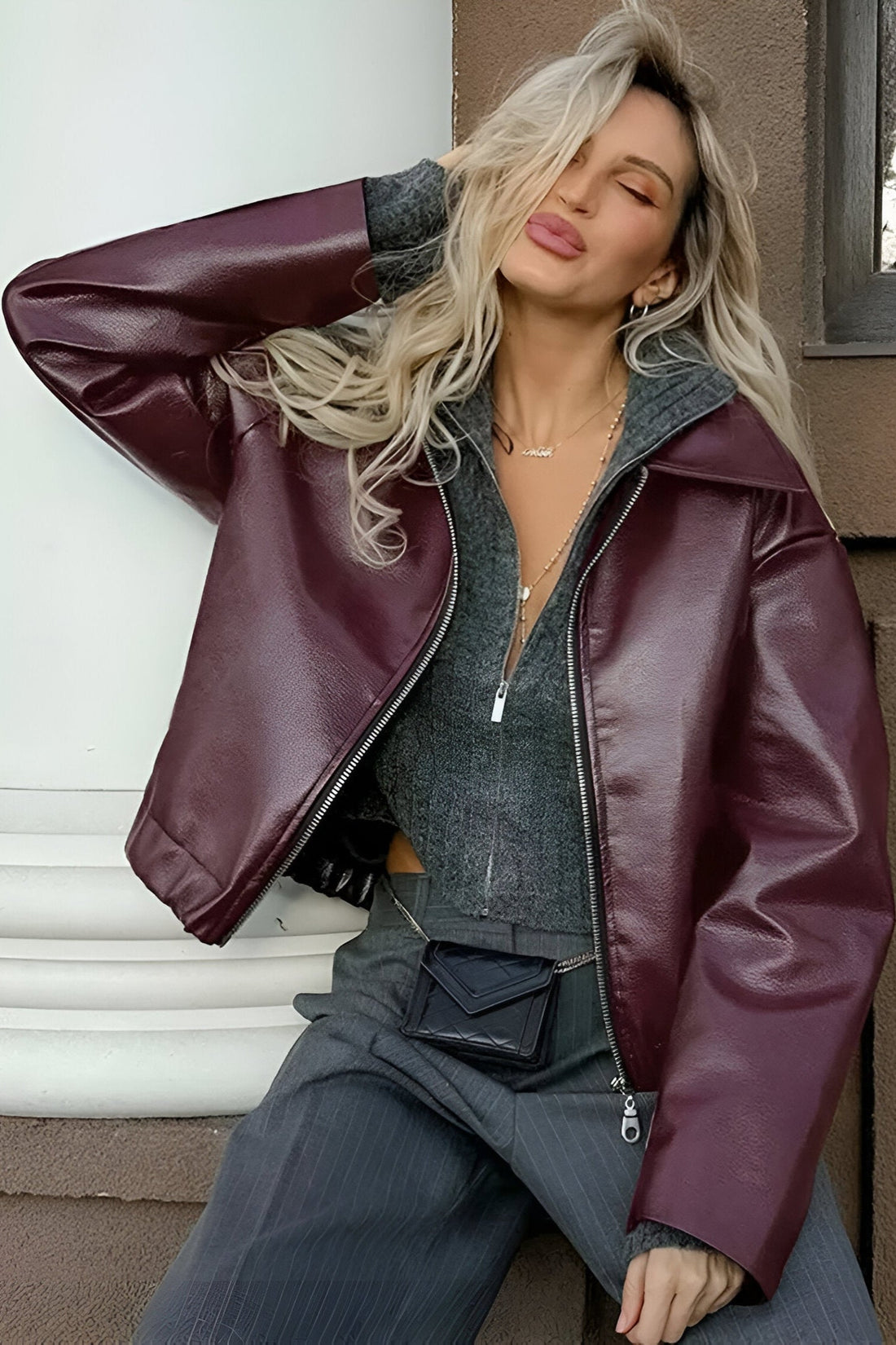Modern Leather Bomber Jacket