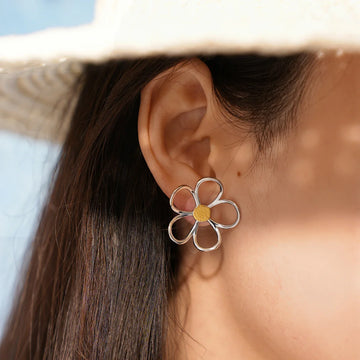 Silver Petal Earrings