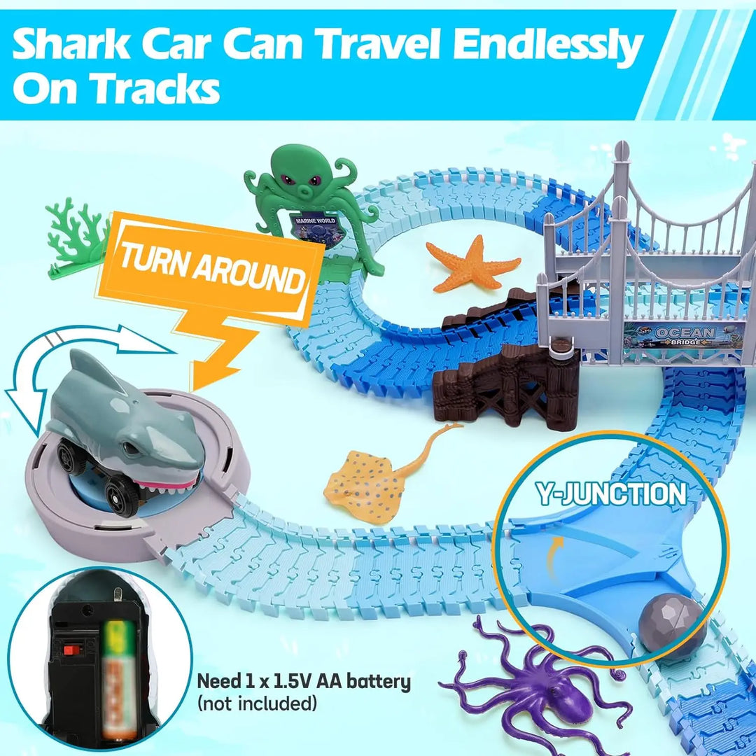 Loomora Ocean Shark Race Car Set