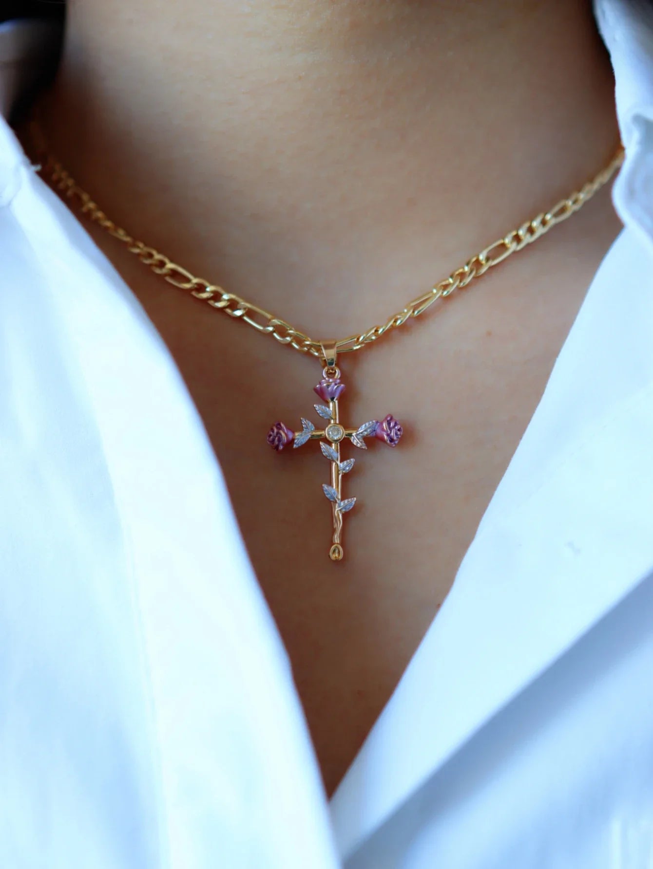 Rosalith Elegance Cross Necklace