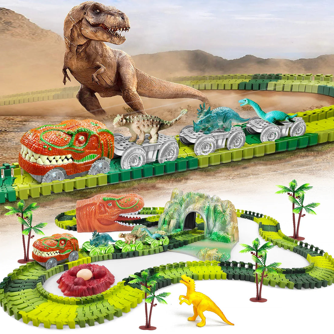 Loomora Dino Race Track Adventure - 241 Pieces