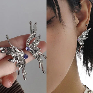 Marine Iris Butterfly Earrings