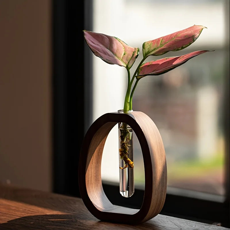 Rustic Wooden Floral Vase Set