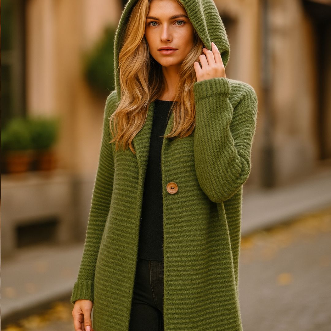Loomora Cozy Hooded Knit Cardigan