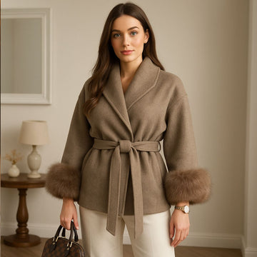 Loomora Chic Lace-Up Woolen Coat