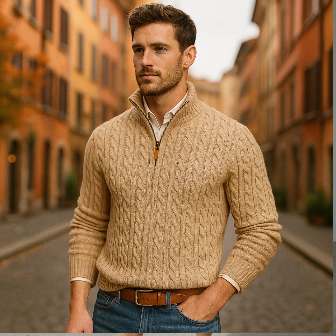 Loomora Men's Knit Mock Neck Sweater