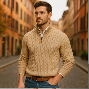 Loomora Men's Knit Mock Neck Sweater