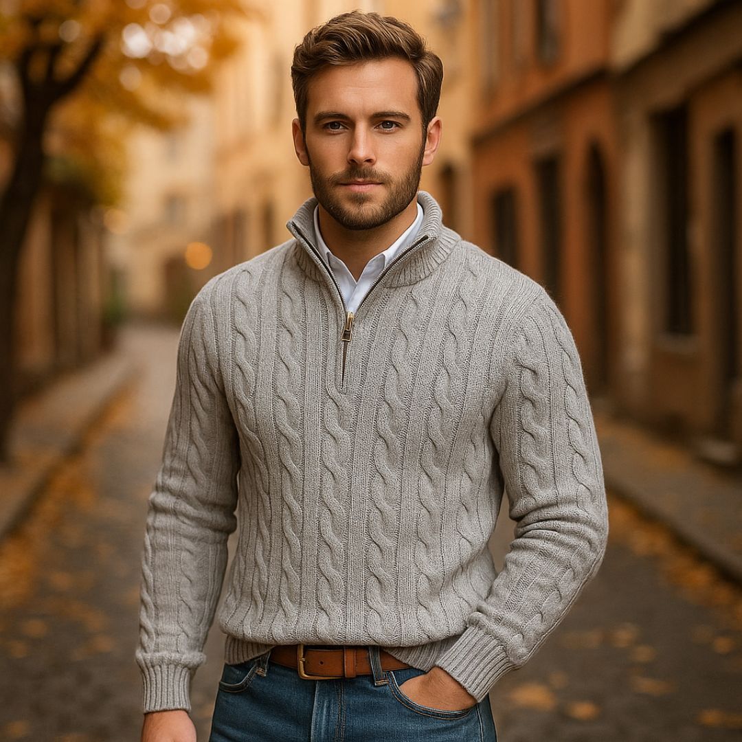 Loomora Men's Knit Mock Neck Sweater