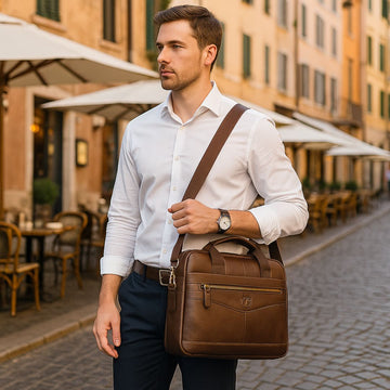 Loomora Men's Leather Laptop Briefcase