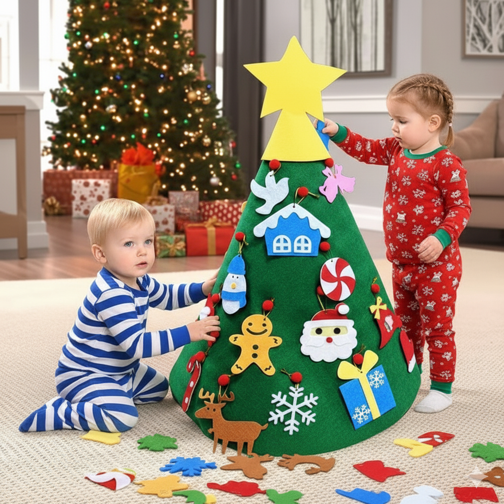 Montessori 3D Felt Christmas Tree – Creative Play Decoration for Kids (Ages 3–10)